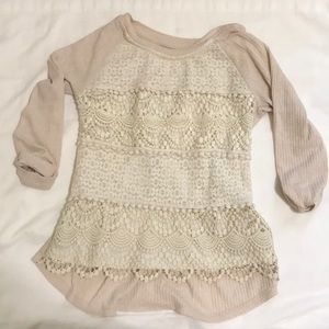 Arizona Jean Company Girl’s Cream Crochet Blouse